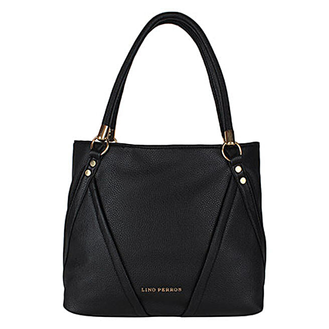 Buy/Send Lino Perros Trendy Black Shoulder Bag Online- FNP