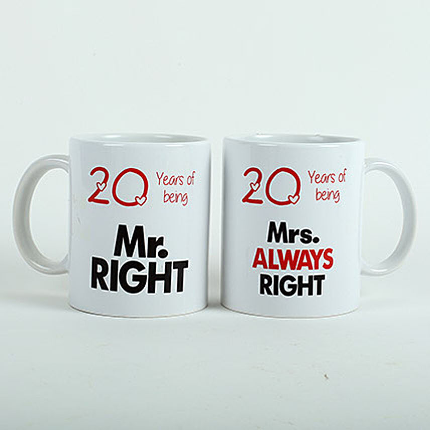 Personalised Mr & Mrs Right White Mugs