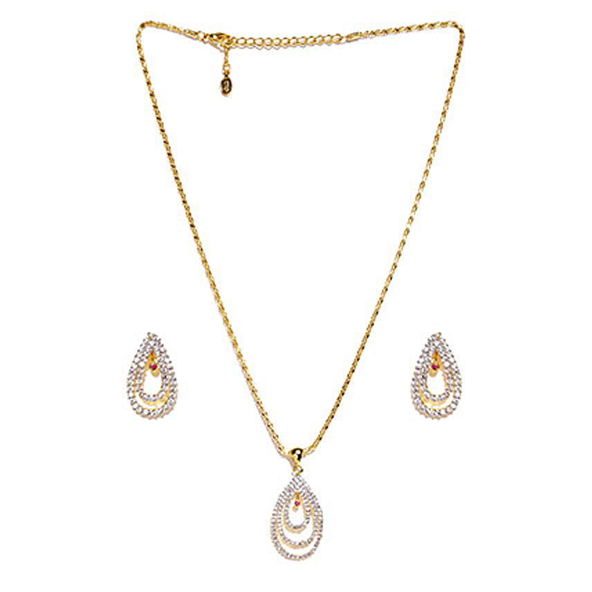 Buy Send Estelle Gold Toned Jewellery Set Online FNP