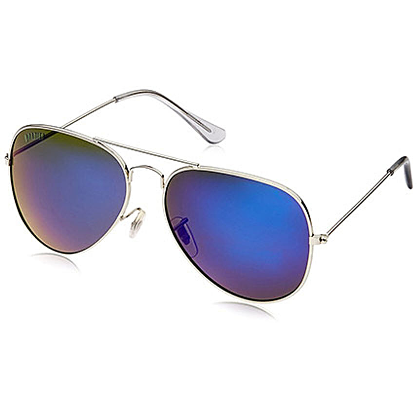 MTV Roadies Blue Mirrored Unisex Aviator Sunglasses