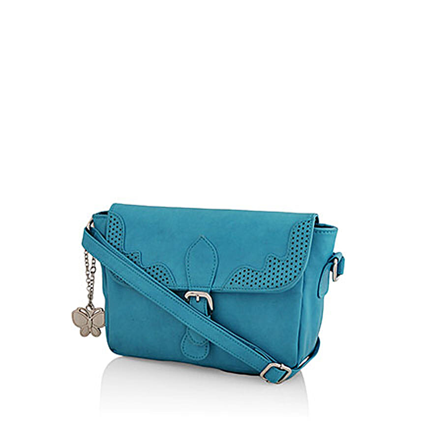 Butterflies Classy Sky Blue Sling Bag