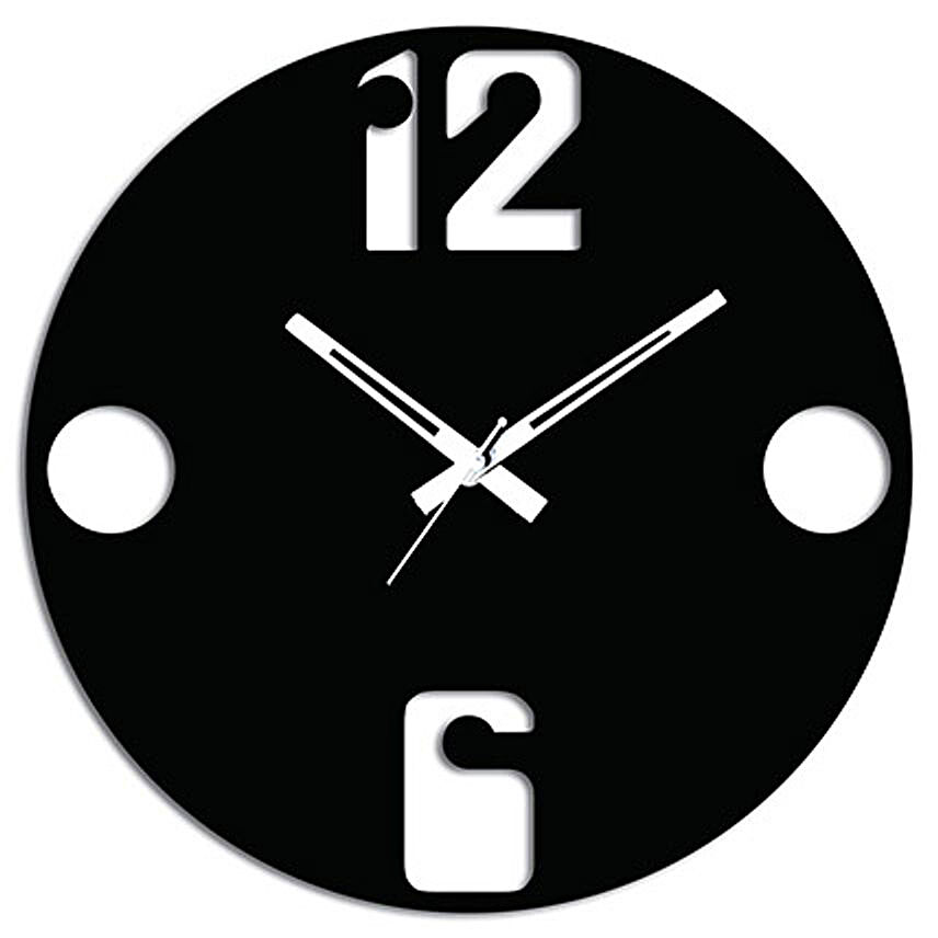 12 To 6 Black Wall Clock