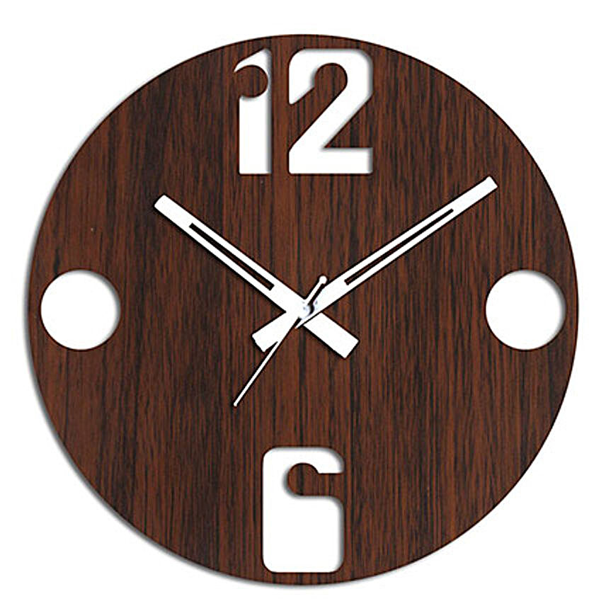 12 To 6 Brown Wall Clock