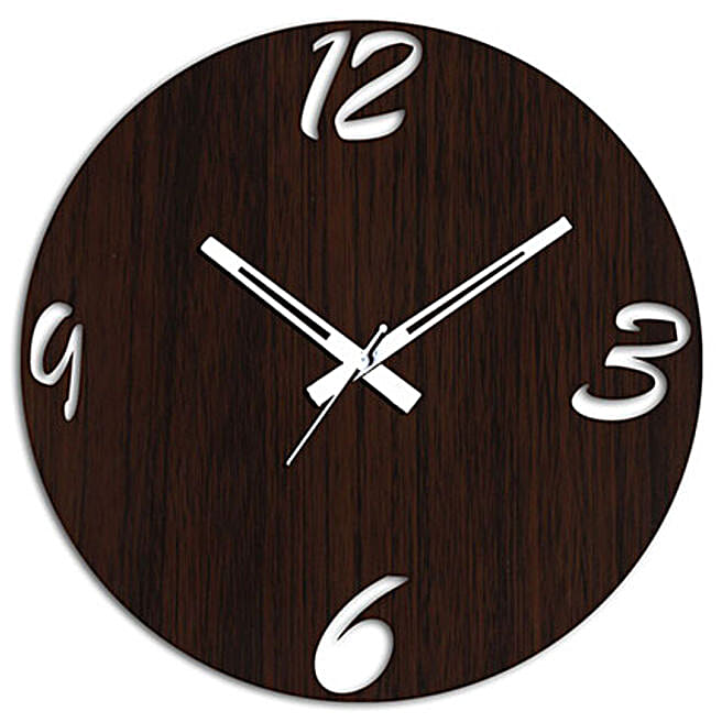 Buy/Send Brown Wooden Wall Clock Online FNP
