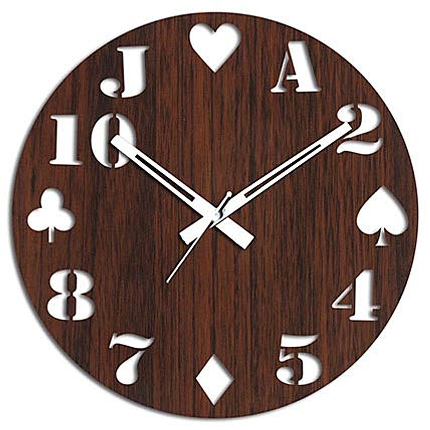 Cards Special Brown Wall Clock