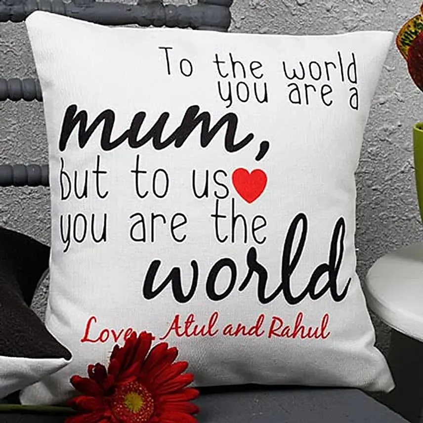 Message cushion for mom:Cushions for Mother's Day