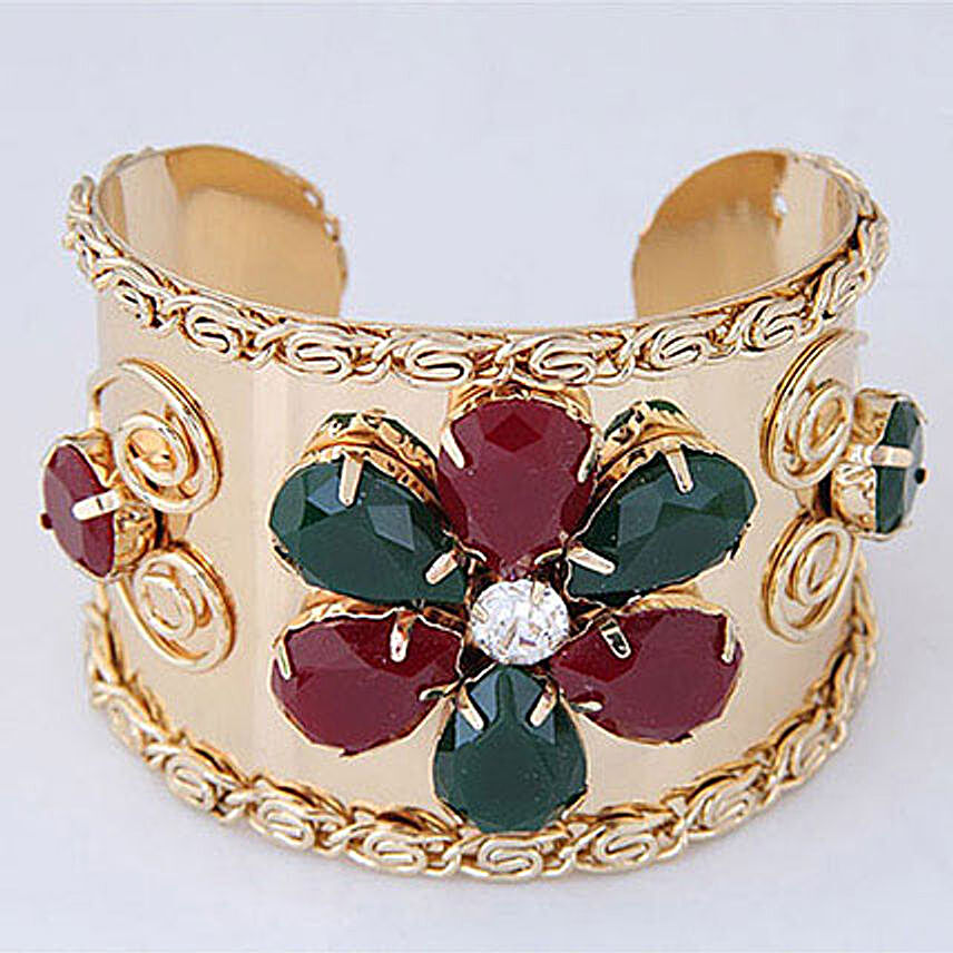 Gold Plated Red N Green Bracelet