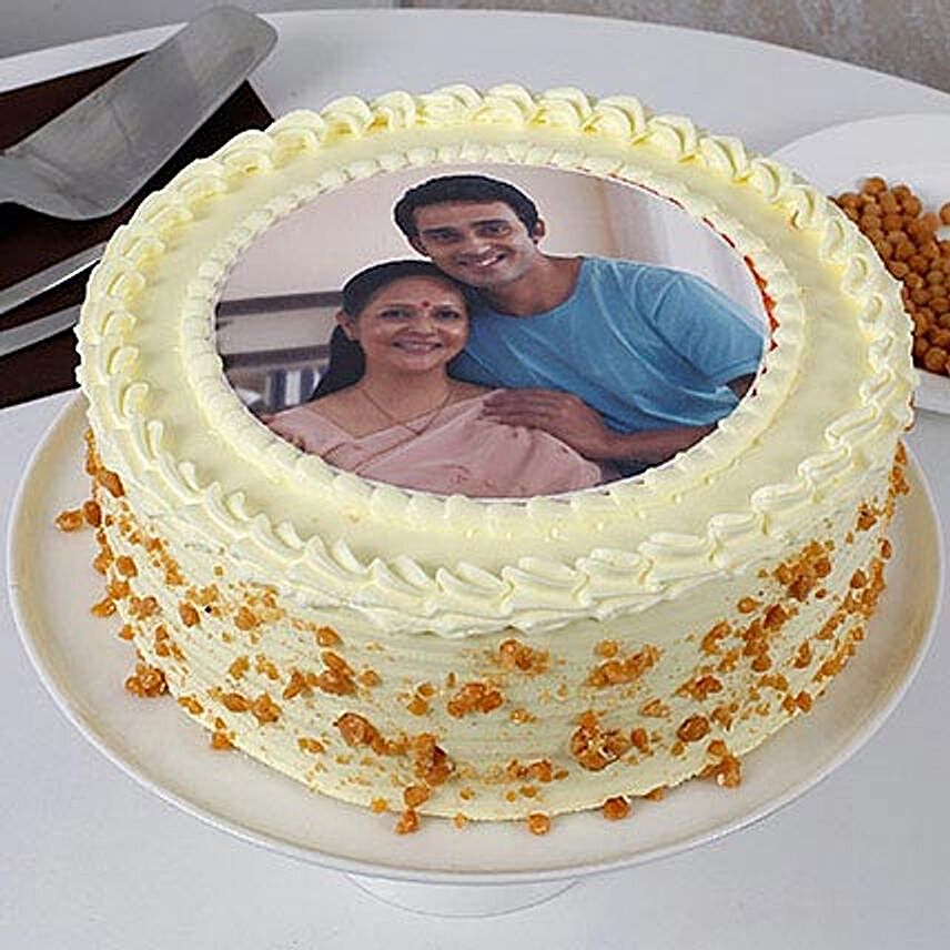 Mothers Day Butterscotch Photo Cake 1kg Eggless