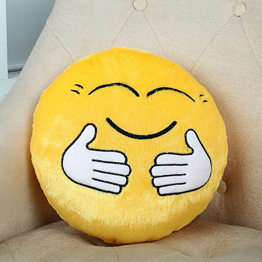 Hugging Smiley Cushion Yellow