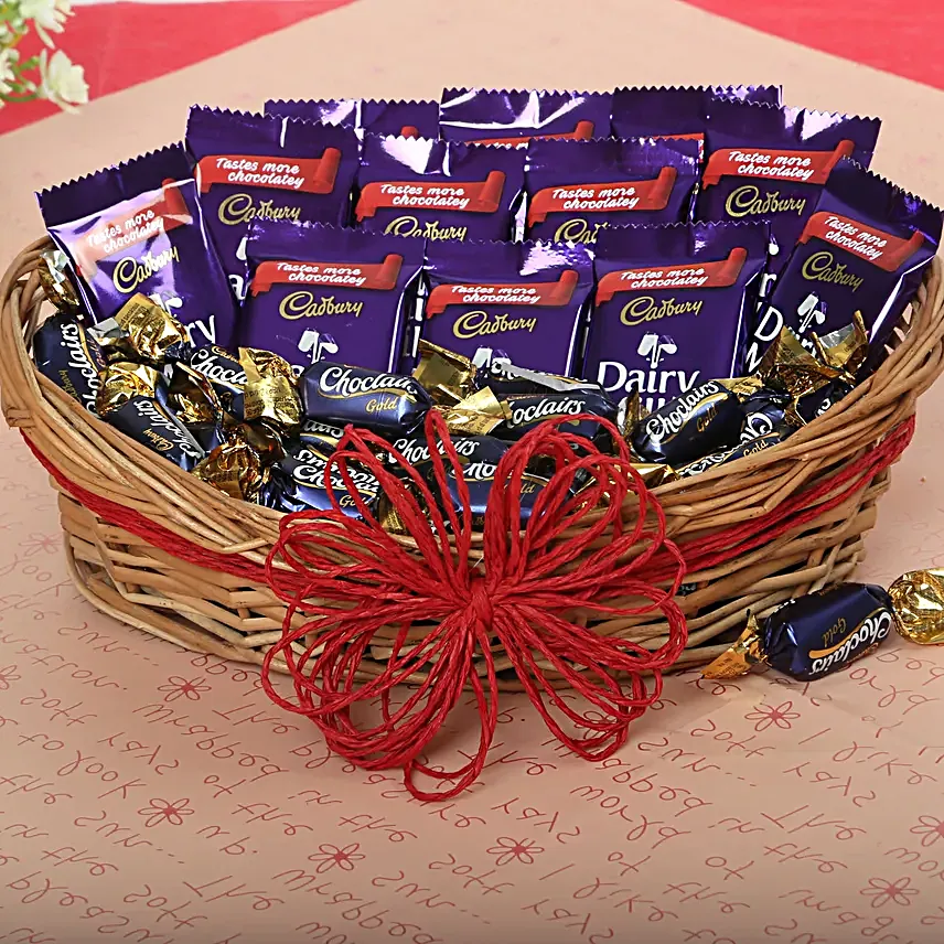 Cadbury Chocolate and Candy Basket chocolates choclates:Send Valentines Day Gift Hampers