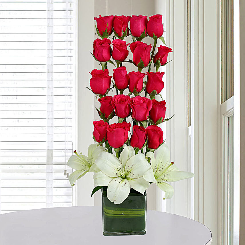 Roses N Lilies Arrangement