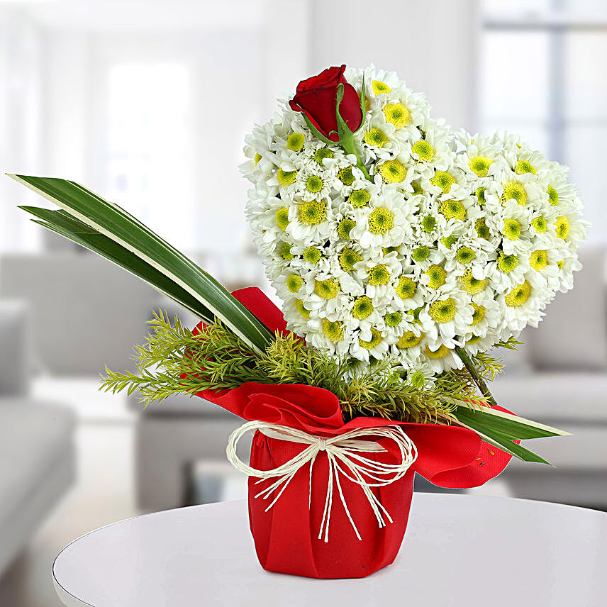 White Floral Heart Arrangement