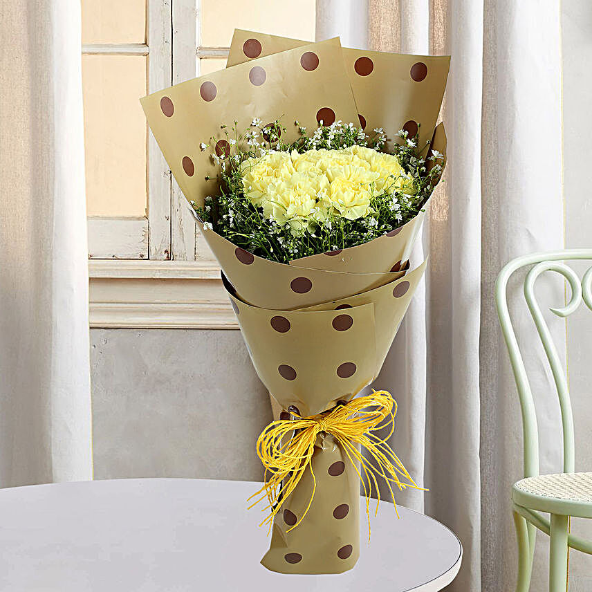 Bouquets Of Yellow Carnations:Fresh Yellow Flowers