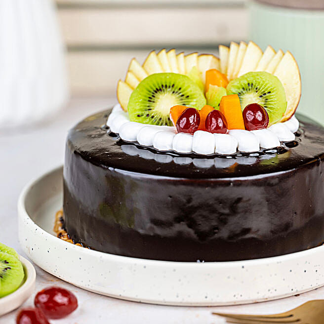Buy/Send Fruit Chocolate Cake Half kg Online Ferns N Petals
