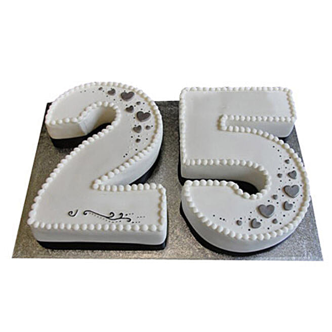 Buy Send Silver Jubilee Fondant Cake 4kg Chocolate Online Ferns N Petals