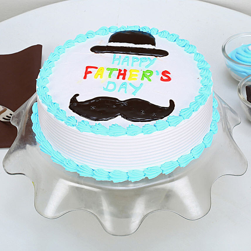images Moustache Fathers Day Cake Design 2021 buy send hat and moustache fathers day chocolate cake 1kg online ferns n petals