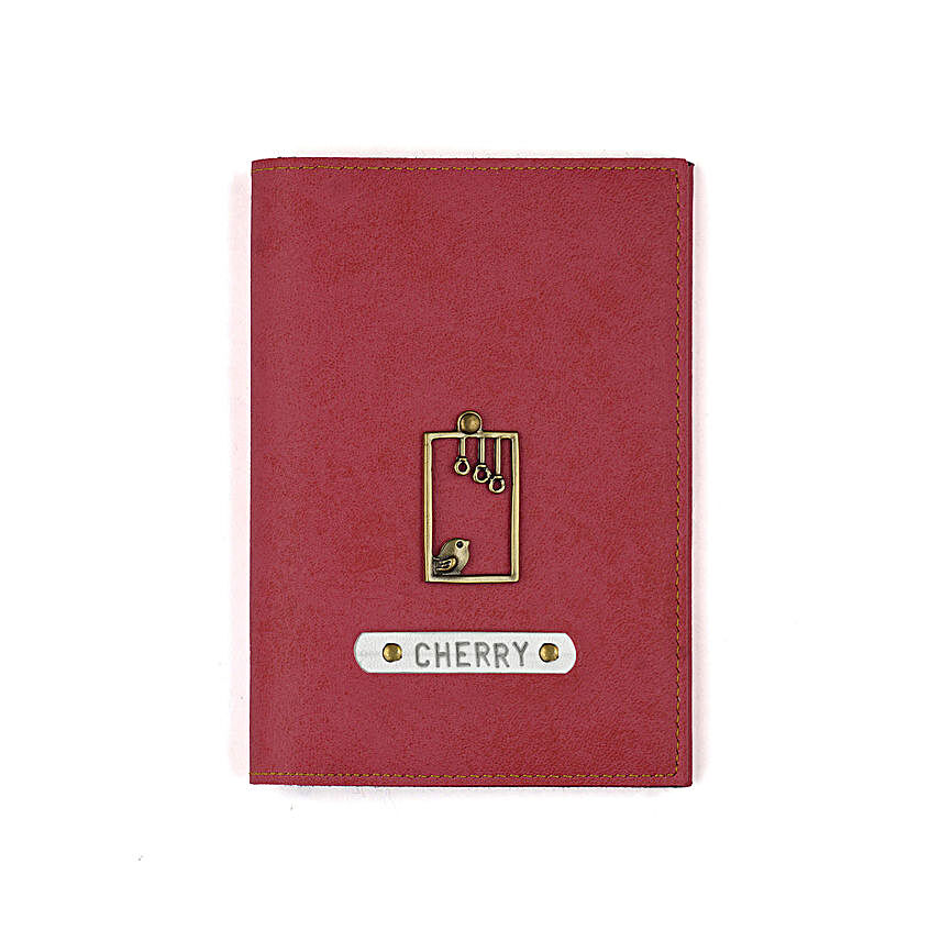 Leather Finish Passport Cover Pink