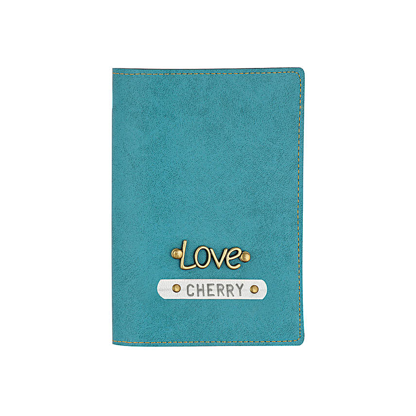 Leather Finish Passport Cover Turquoise