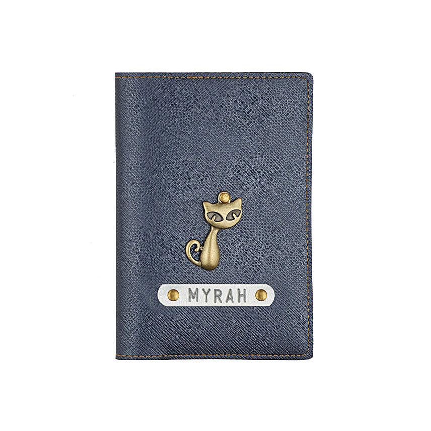 Textured Passport Cover Metallic Blue