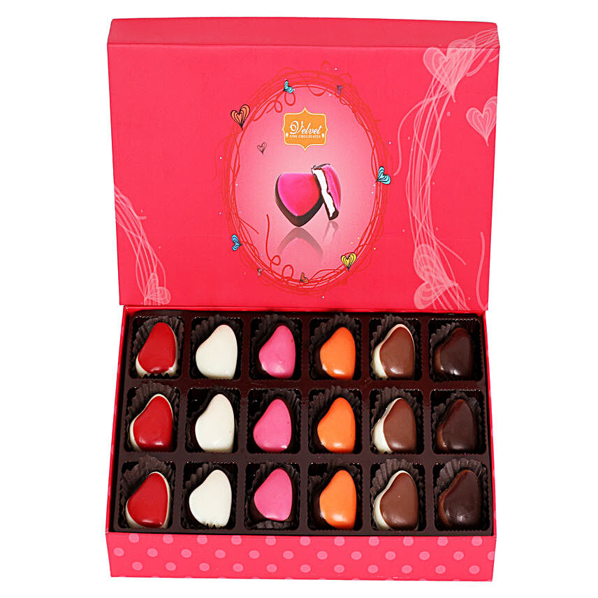 Box Of 18 Heart Shaped Chocolates