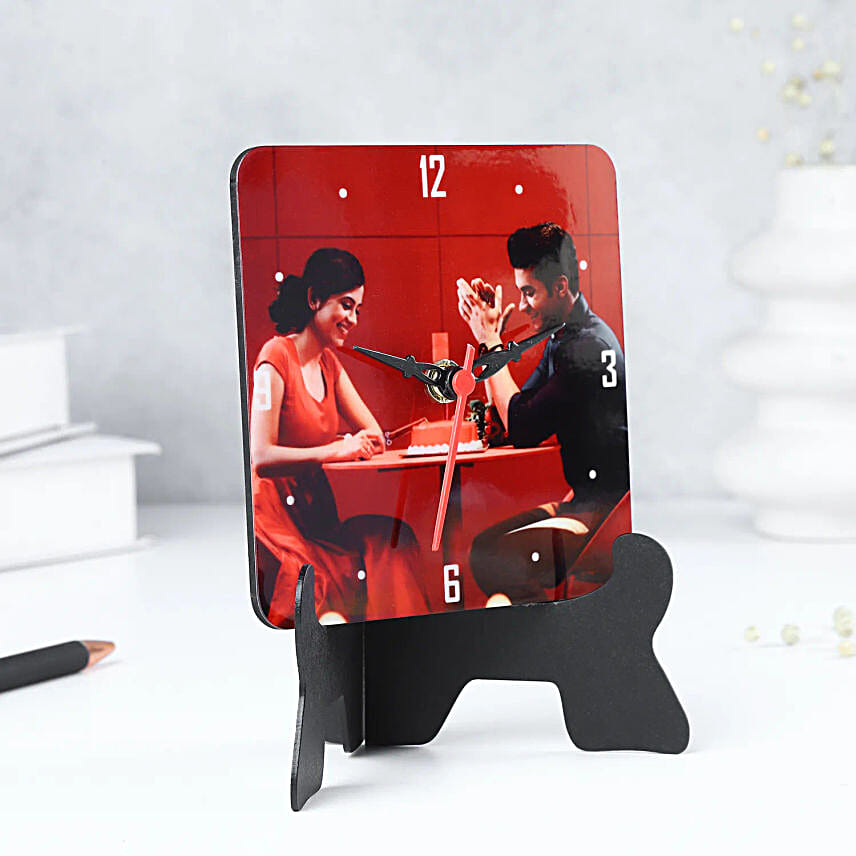 Buy/Send Personalised Square Table Clock Online Ferns N Petals