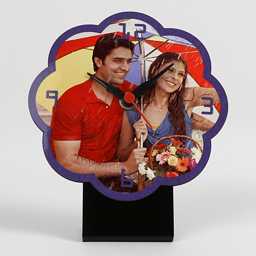 Personalised Flower Shaped Table Clock