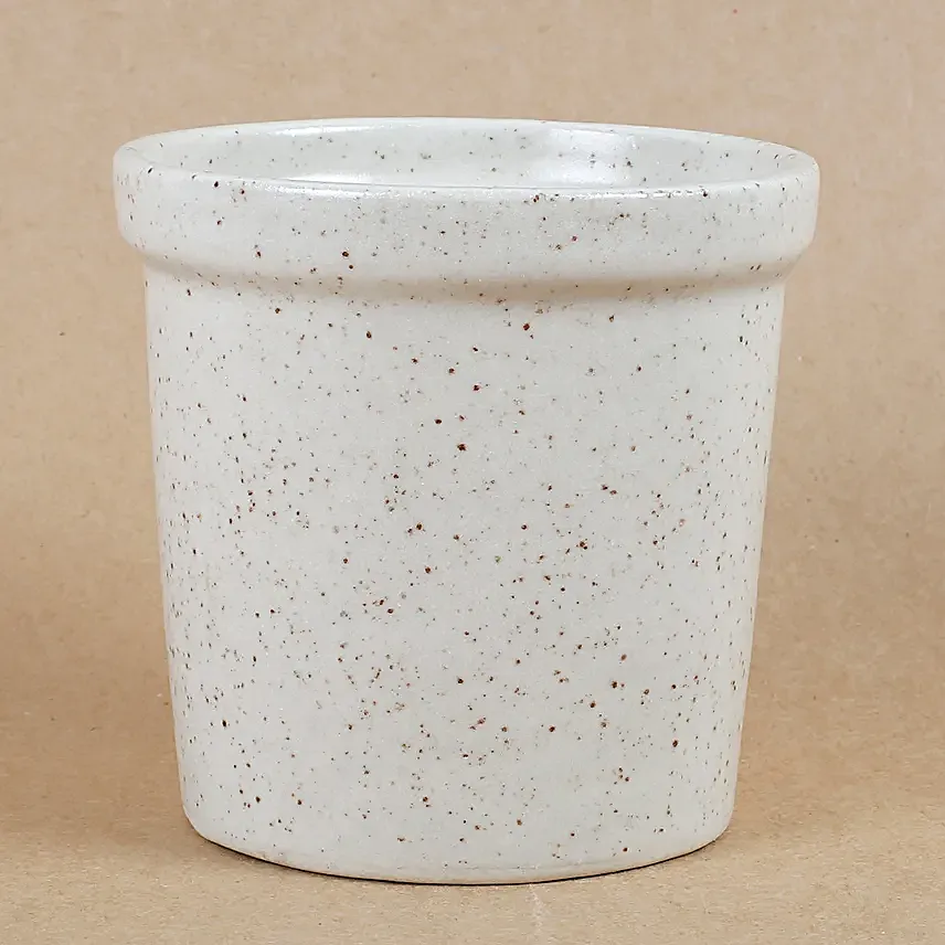 Cylindrical Ceramic Vase Small White
