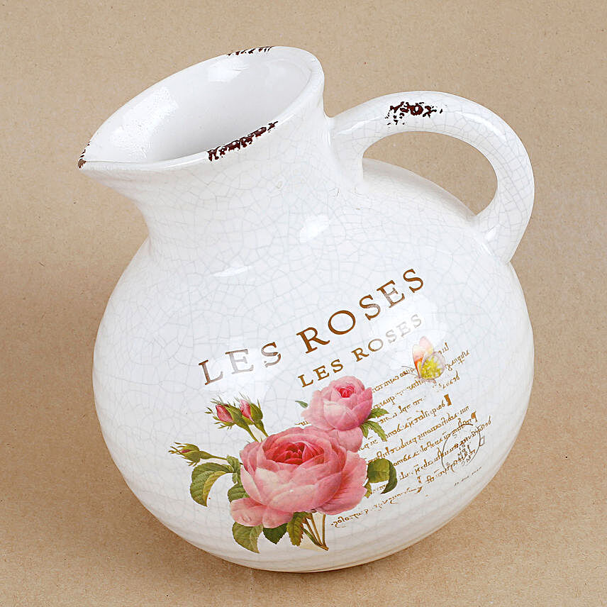 Floral Designer Water Jug Shaped Ceramic Vase
