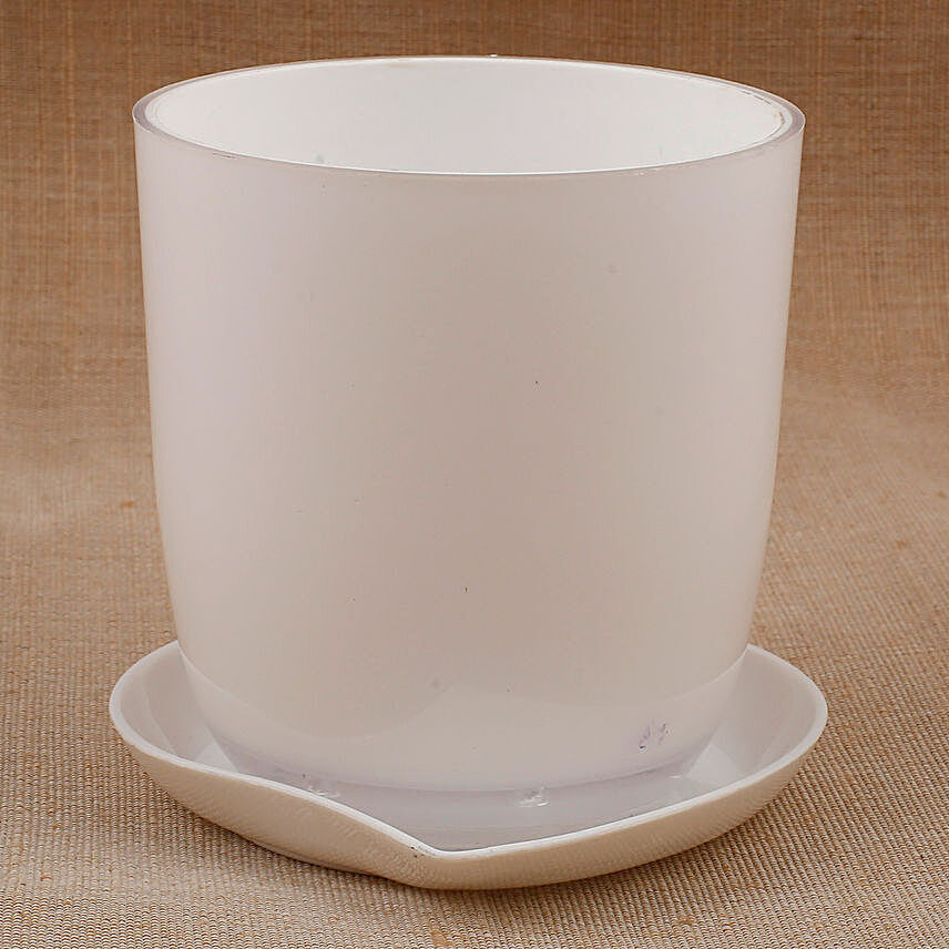 Melamine Cup & Saucer Vase White