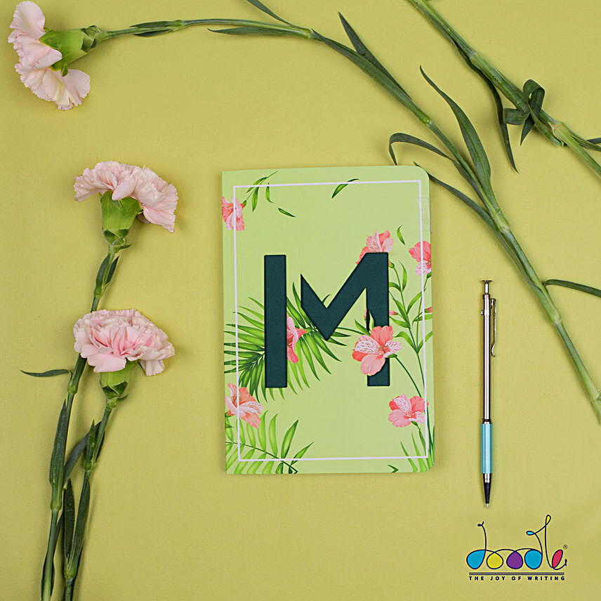 Floral Green Doodle Initial Diary