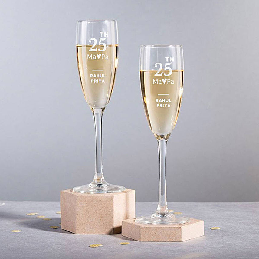 Personalised Set Of 2 Champagne Glasses  2896