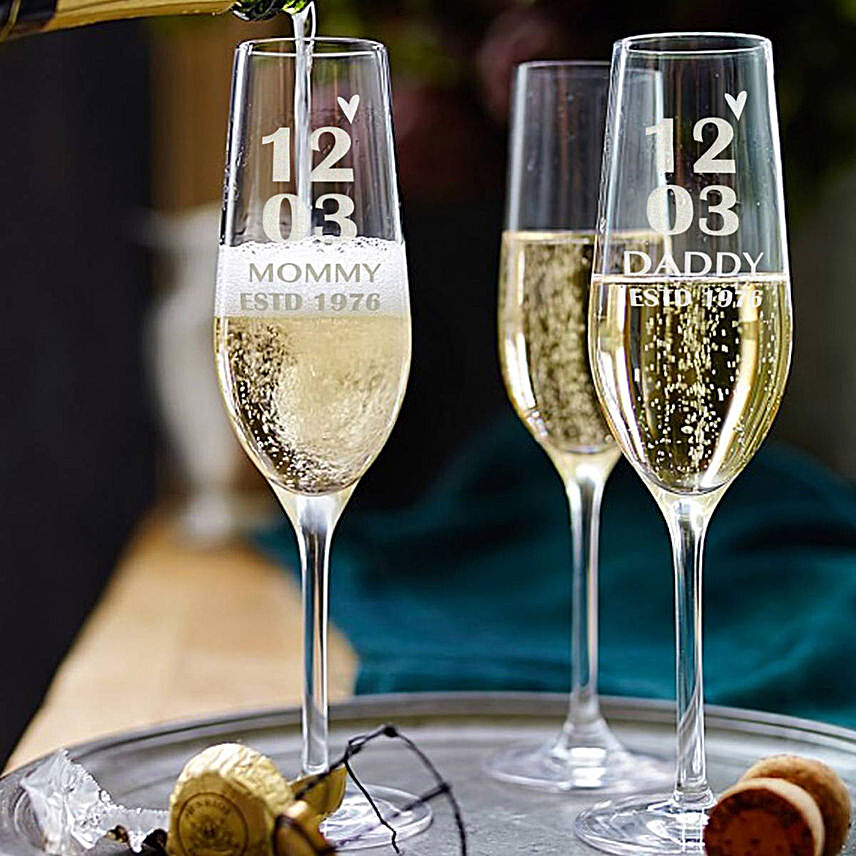 Personalised Set Of 2 Champagne Glasses  2897