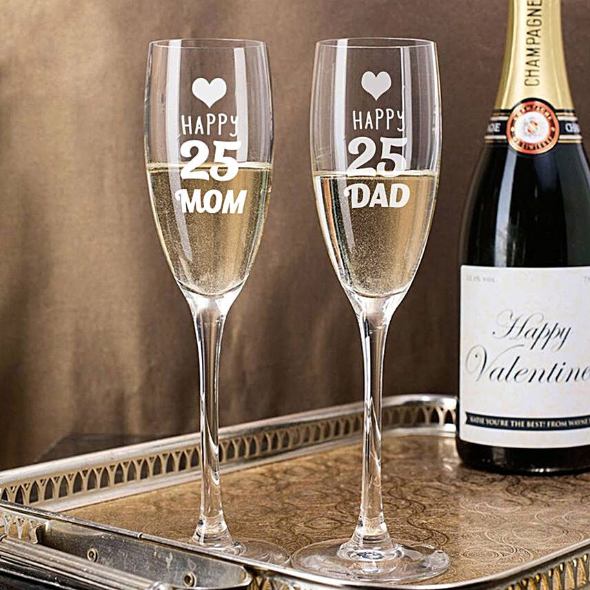 Personalised Set Of 2 Champagne Glasses  2898