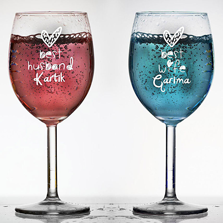 Personalised Set Of 2 Wine Glasses 1023