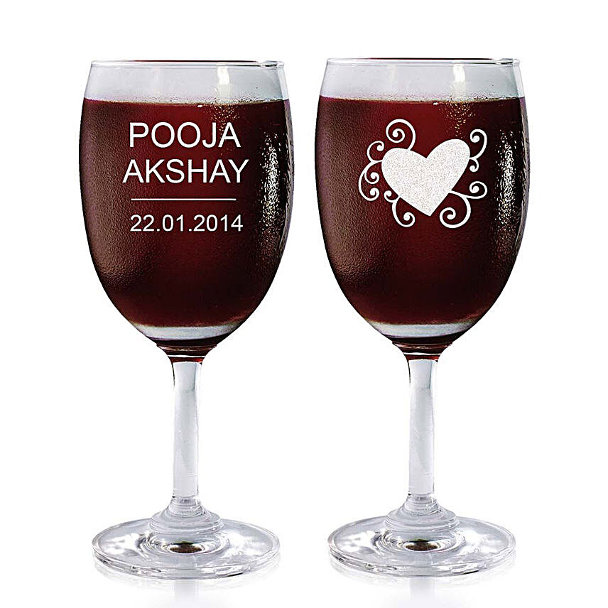 Personalised Set Of 2 Wine Glasses 2206