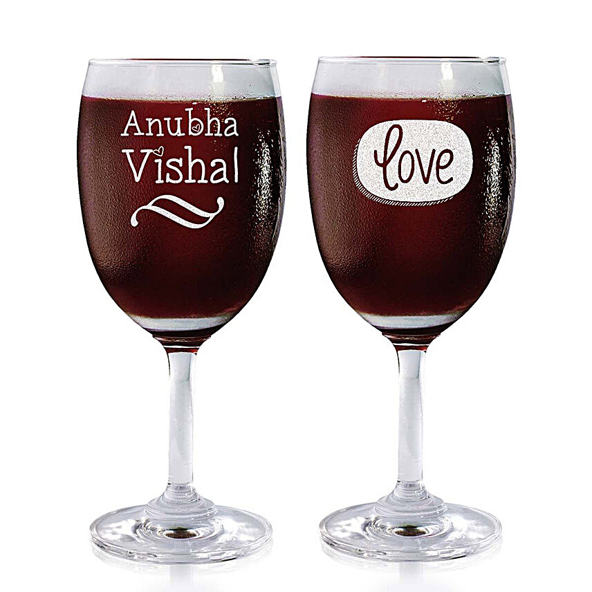 Personalised Set Of 2 Wine Glasses 2208
