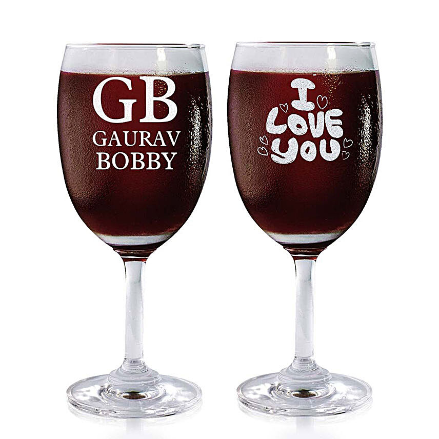 Personalised Set Of 2 Wine Glasses 2210