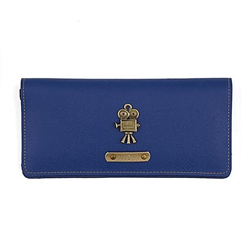 Personalised Navy Blue Womens Wallet