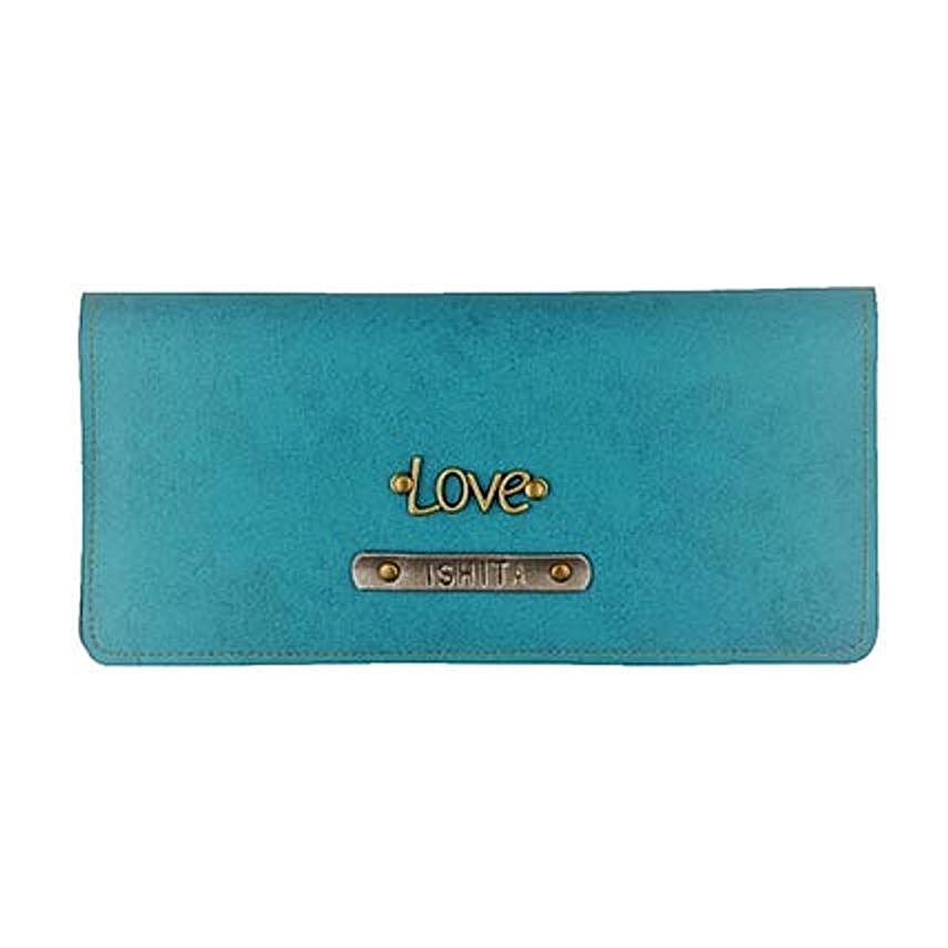 Personalised Turquoise Womens Wallet