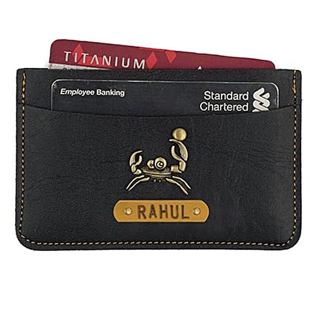 Buy/Send Personalised Black Card Holder Online Ferns N Petals