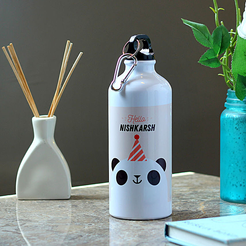 cute panda printed bottle:Send Personalised Message Bottles