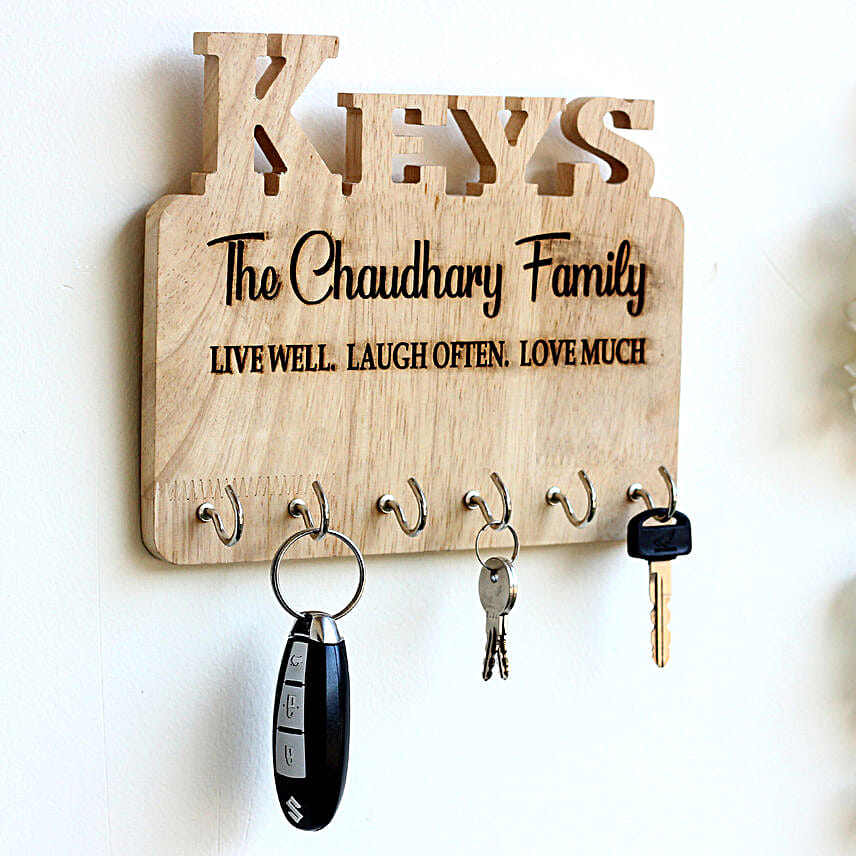 Personalised Engraved Family Name Key Holder