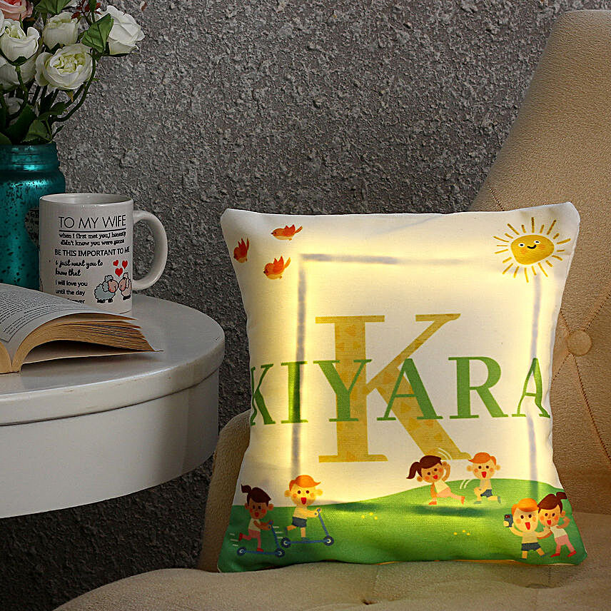 printed led cushion online:customised led cushion