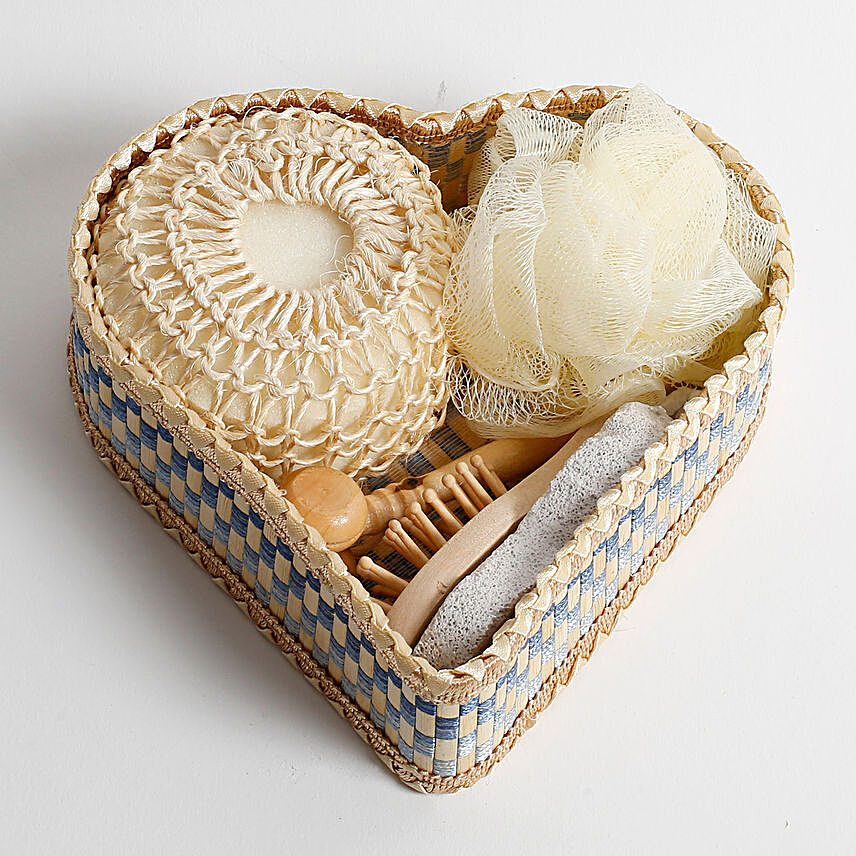 Heart Shaped Bath Set Gift Box