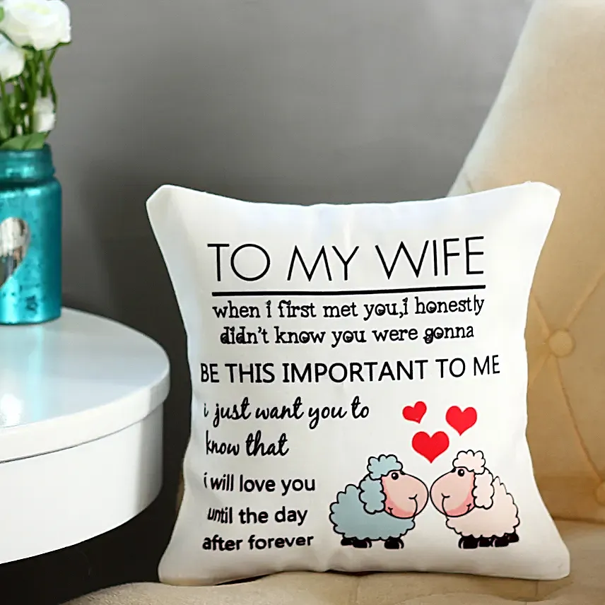 To My Wife Printed Cushion