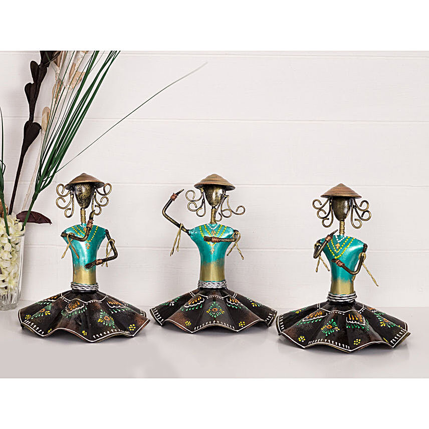 Set of 3 Dancing Dolls Decorative Showpieces