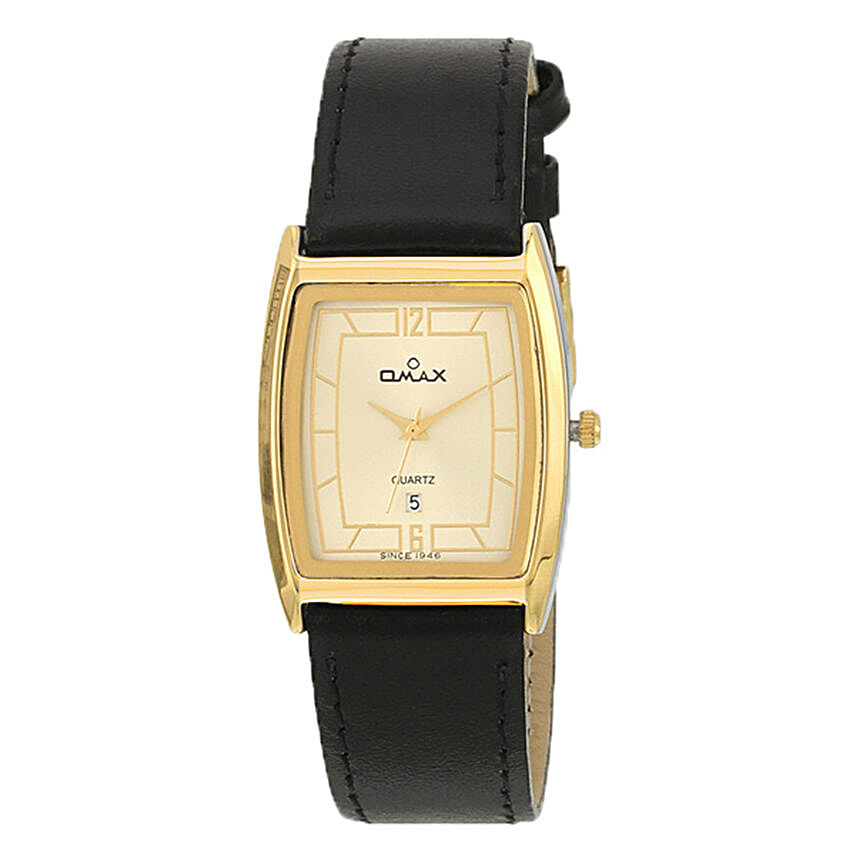 Omax Daily Use Golden Dial Mens Watch