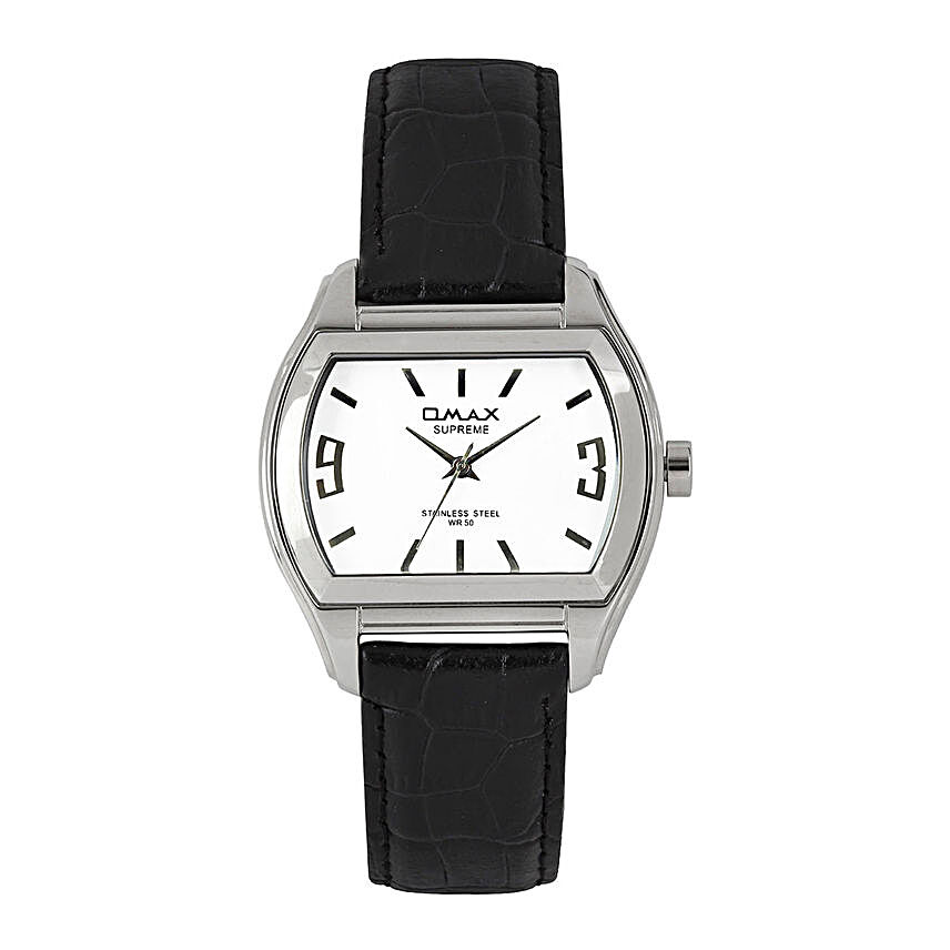 Omax Smart White Dial Mens Watch