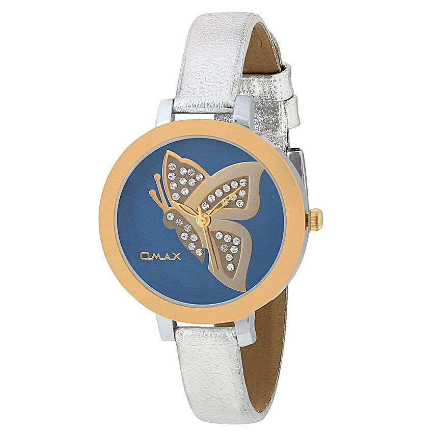 Omax Analog Blue Dial Womens Watch