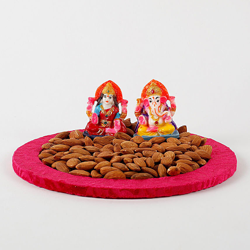 Lakshmi Ganesha Resin Idols & Almonds Combo